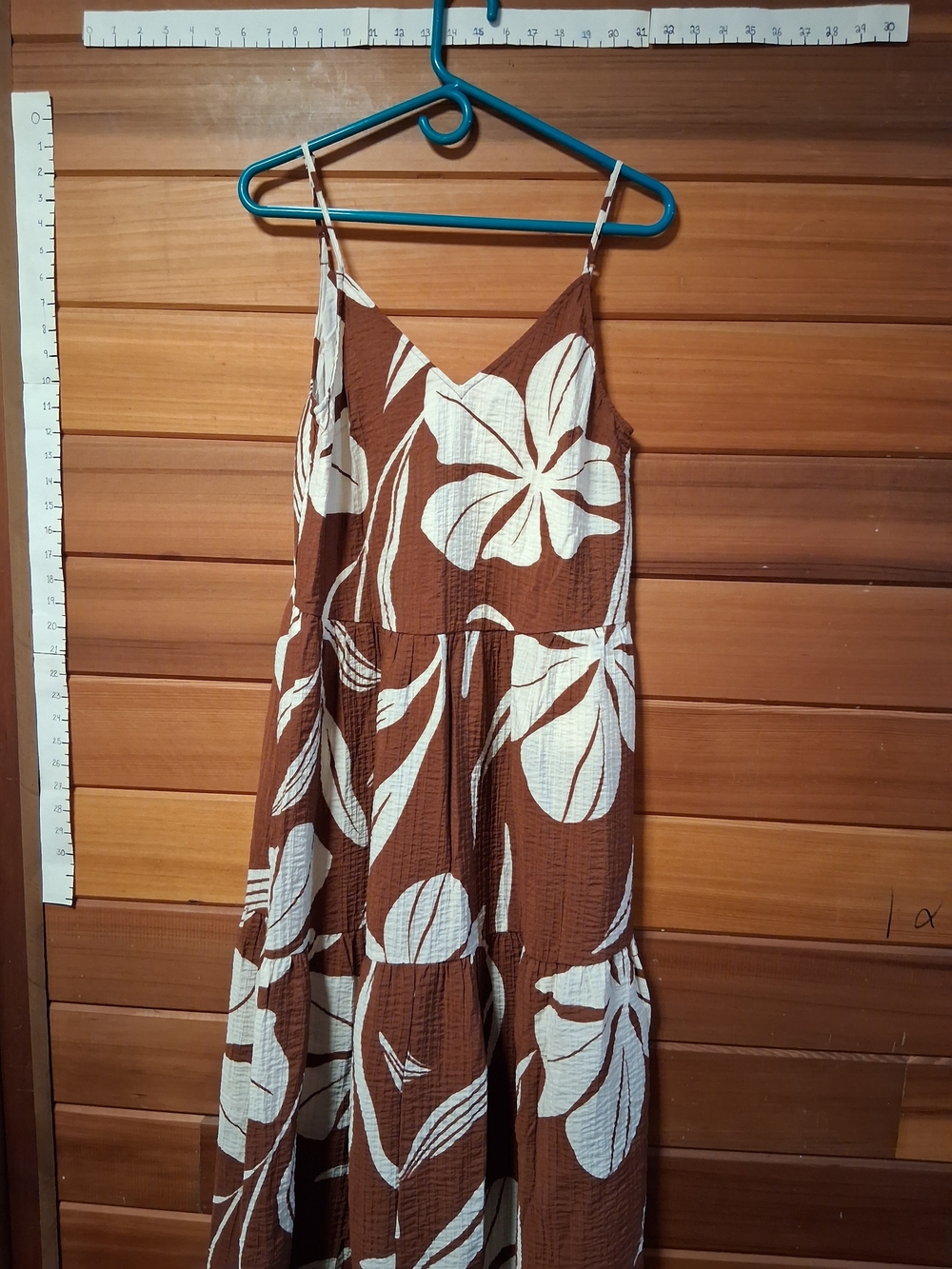 🌞a new day Brown and White Floral Maxi Sundress